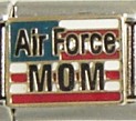Air Force Mom - US flag enamel Italian charm